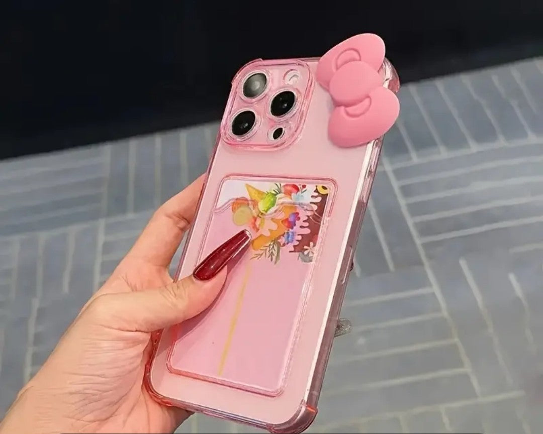 Smartphone Schutzhülle Case Schleife rosa pink 3D Iphone 16
