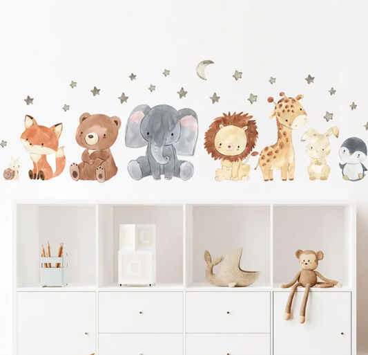 Wandsticker Wandtattoos Tierwelt Aufkleber Wohnideen selbstklebende Wandmotive Kinderzimmer