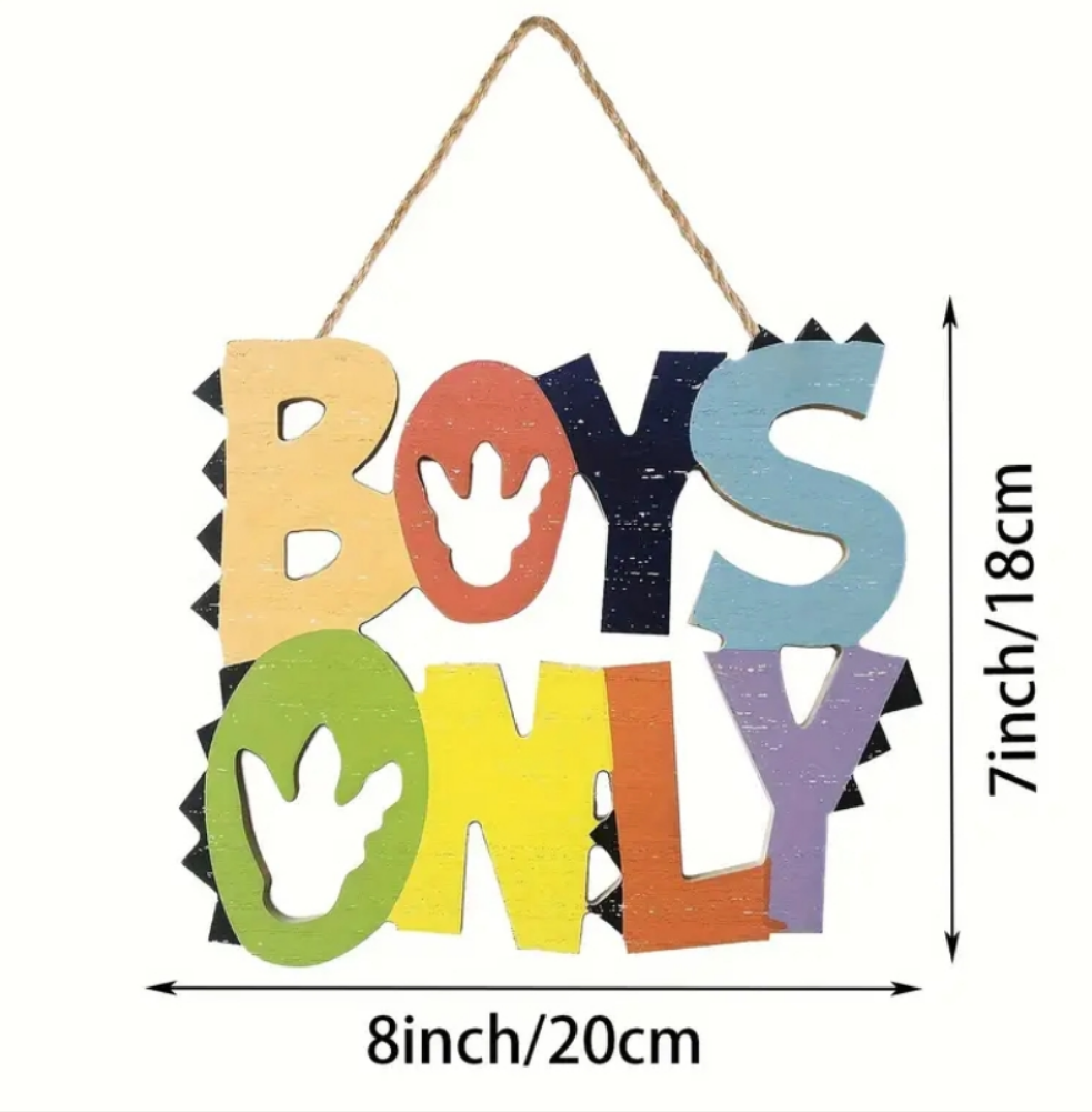 Wanddekoration Hänger Wandschmuck Schild Holz Kinderzimmer Boys only