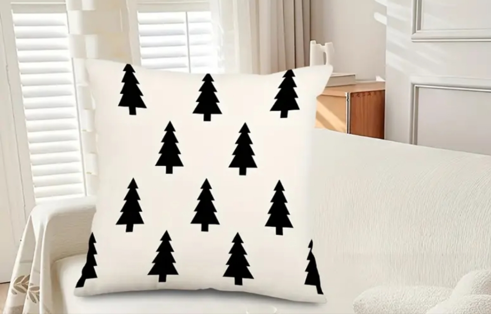 Kissenbezug Weihnachten Weihnachtsbaum Zierkissenbezüge Deko Kissenhülle für Sofa Couch Schlafzimmer Wohnzimmer 45x45 cm