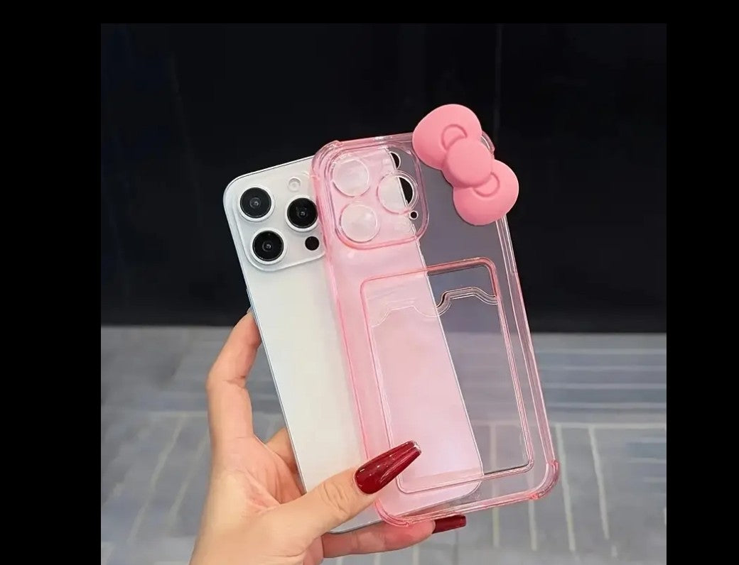 Smartphone Schutzhülle Case Schleife rosa pink 3D  Iphone 16