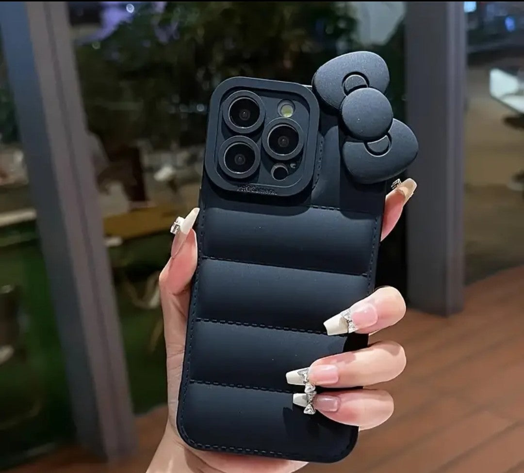 Smartphone Schutzhülle Case Schleife schwarz 3D  Iphone 16