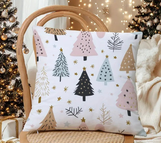 Kissenbezug Weihnachten Weihnachtsbaum Zierkissenbezüge Deko Kissenhülle für Sofa Couch Schlafzimmer Wohnzimmer 45x45 cm