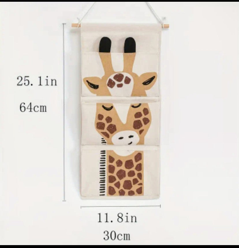 Hängeaufbewahrung 3 Fächer Giraffe Organizer Spielzeug  64  x 30 cm