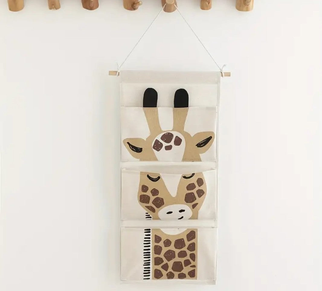 Hängeaufbewahrung 3 Fächer Giraffe Organizer Spielzeug  64  x 30 cm